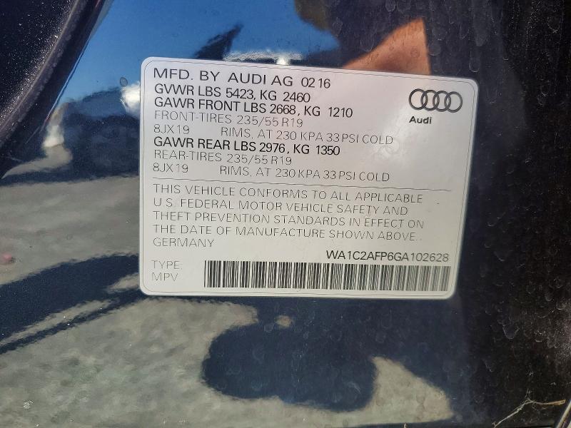 Aukcja sprzedaży 2016 Audi Q5, vin: WA1C2AFP6GA102628, numer aukcji: 60146136
