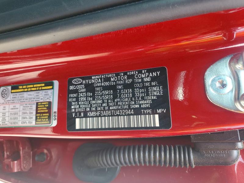 Aukcja sprzedaży 2026 Hyundai Kona, vin: KM8HF3AB6TU432944, numer aukcji: 60831706