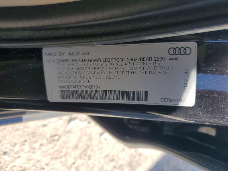 2015 Audi A6 მანქანა იყიდება აუქციონზე, vin: WAUDFAFCXFN028131, აუქციონის ნომერი: 61984606