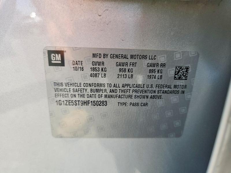 61790666 :رقم المزاد ، 1G1ZE5ST9HF150283 vin ، 2017 Chevrolet Malibu مزاد بيع