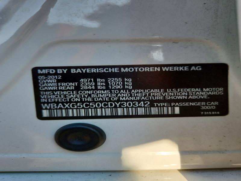 Продажа на аукционе авто 2012 Bmw 528, vin: WBAXG5C50CDY30342, номер лота: 58925936