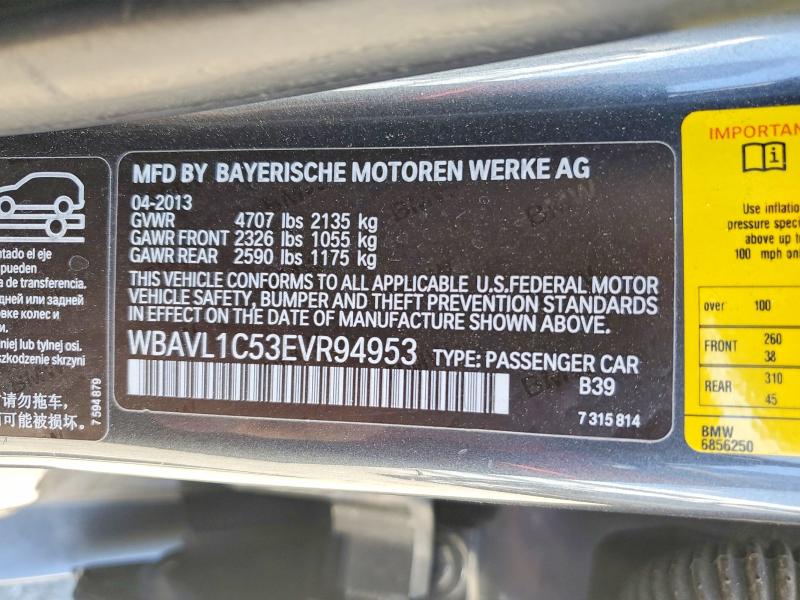 Aukcja sprzedaży 2014 Bmw X1, vin: WBAVL1C53EVR94953, numer aukcji: 60651386