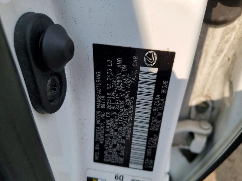 Aukcja sprzedaży 2019 Lexus Es, vin: 58ABZ1B15KU050175, numer aukcji: 62475926