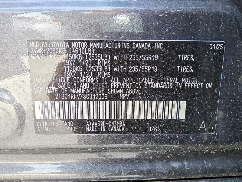 Auction sale of the 2025 Toyota Rav4, vin: 2T3C1RFV7SC312009, lot number: 60221516