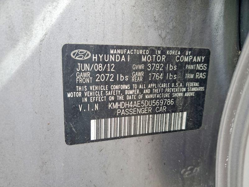 Aukcja sprzedaży 2013 Hyundai Elantra, vin: KMHDH4AE5DU569786, numer aukcji: 59093716