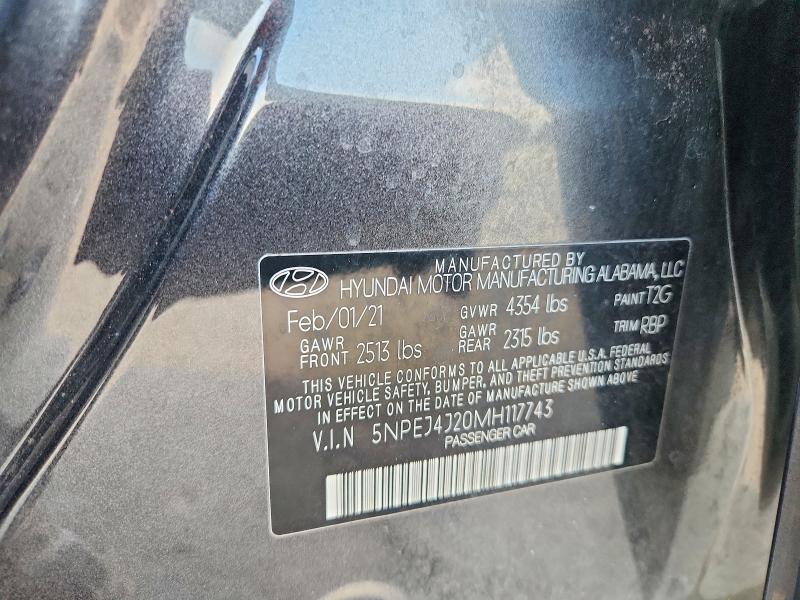 61532186 :رقم المزاد ، 5NPEJ4J20MH117743 vin ، 2021 Hyundai Sonata مزاد بيع