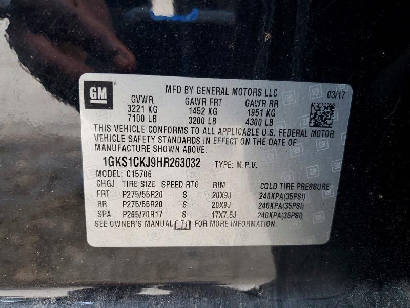 Продаж на аукціоні авто 2017 Gmc Yukon, vin: 1GKS1CKJ9HR263032, номер лоту: 59957366