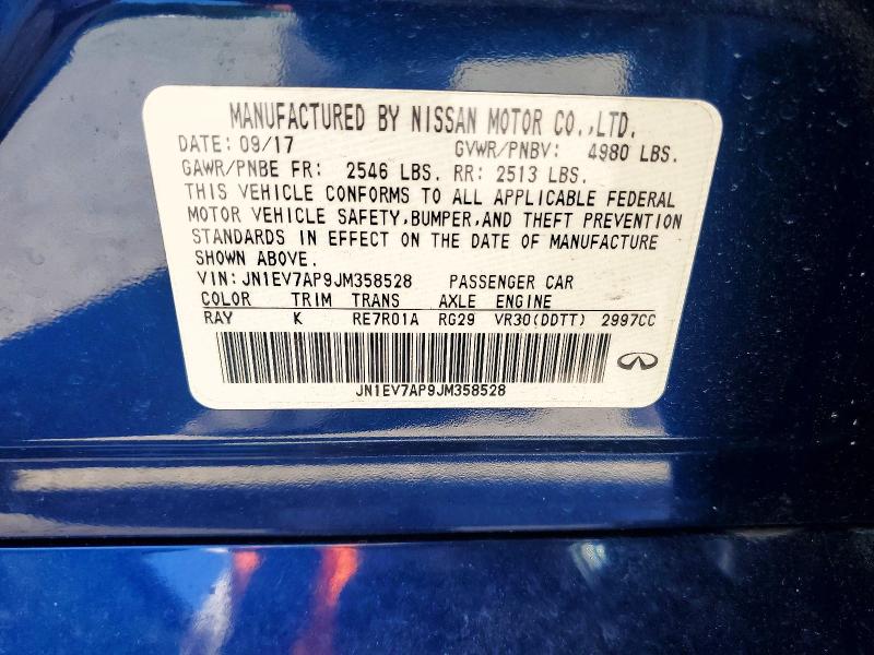 Продаж на аукціоні авто 2018 Infiniti Q50, vin: JN1EV7AP9JM358528, номер лоту: 60975846