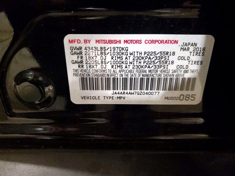 2016 Mitsubishi Outlander Sport მანქანა იყიდება აუქციონზე, vin: JA4AR4AW7GZ040077, აუქციონის ნომერი: 60121416