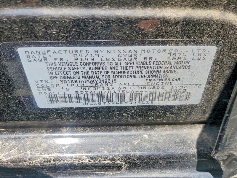 Продажа на аукционе авто 2019 Nissan Sentra, vin: 3N1AB7AP6KY349615, номер лота: 59672996