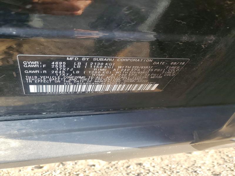 61597236 :رقم المزاد ، 4S4BSAHC4K3209116 vin ، 2019 Subaru Outback مزاد بيع