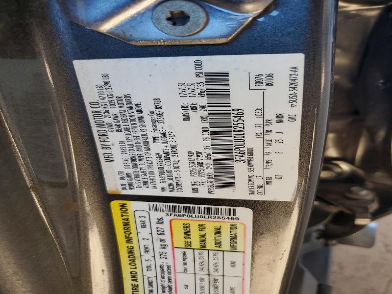 62886126 :رقم المزاد ، 3FA6P0LU0LR255469 vin ، 2020 Ford Fusion مزاد بيع