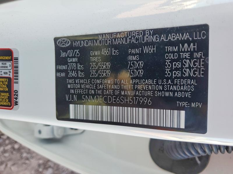 Продаж на аукціоні авто 2025 Hyundai Tucson, vin: 5NMJECDE6SH517996, номер лоту: 61895006