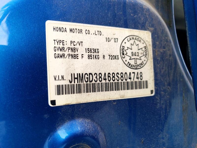 Aukcja sprzedaży 2008 Honda Fit, vin: JHMGD38468S804748, numer aukcji: 62658566