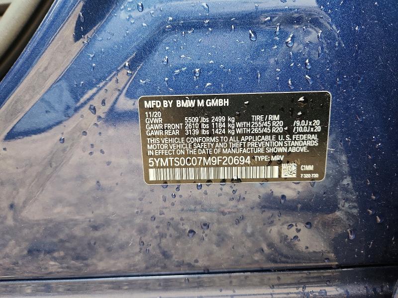 Aukcja sprzedaży 2021 Bmw X3, vin: 5YMTS0C07M9F20694, numer aukcji: 60985086