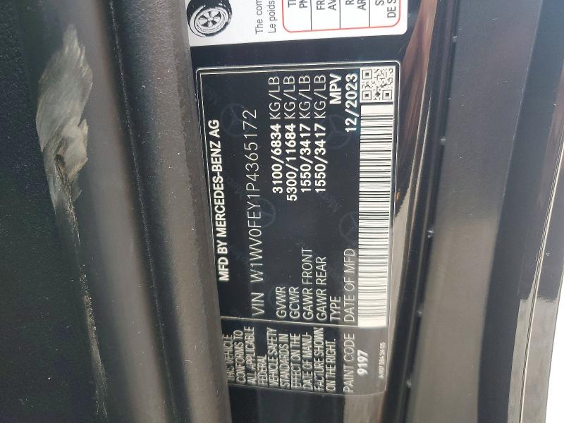 59689506 :رقم المزاد ، W1WV0FEY1P4365172 vin ، 2023 Mercedes-benz Metris مزاد بيع