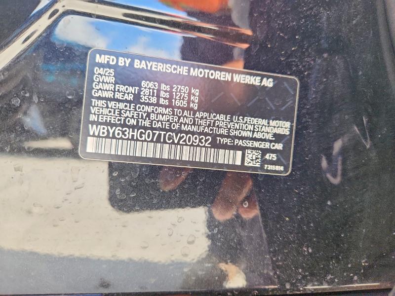 Aukcja sprzedaży 2026 Bmw I5, vin: WBY63HG07TCV20932, numer aukcji: 85969165