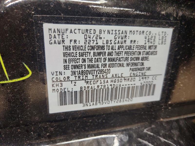 Aukcja sprzedaży 2026 Nissan Sentra, vin: 3N1AB9DV0TY285420, numer aukcji: 61428646