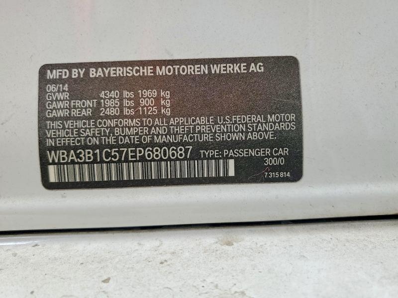 57184816 :رقم المزاد ، WBA3B1C57EP680687 vin ، 2014 Bmw 320 مزاد بيع