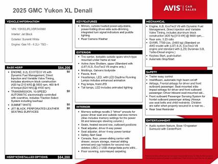 2025 Gmc Yukon Xl მანქანა იყიდება აუქციონზე, vin: 1GKS2JRLXSR346968, აუქციონის ნომერი: 60047296