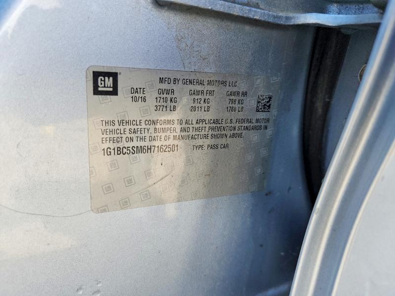 Aukcja sprzedaży 2017 Chevrolet Cruze, vin: 1G1BC5SM6H7162501, numer aukcji: 62967396