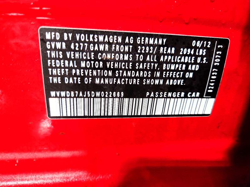 Aukcja sprzedaży 2013 Volkswagen Golf, vin: WVWDB7AJ5DW022669, numer aukcji: 60115766