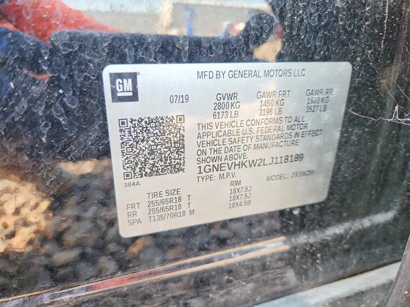 Aukcja sprzedaży 2020 Chevrolet Traverse, vin: 1GNEVHKW2LJ118189, numer aukcji: 61858706