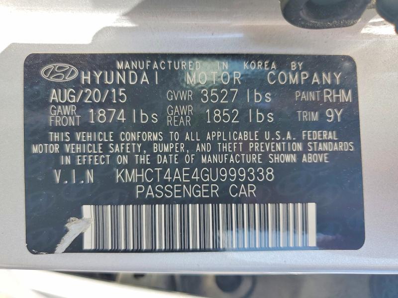 Продаж на аукціоні авто 2016 Hyundai Accent, vin: KMHCT4AE4GU999338, номер лоту: 61227916