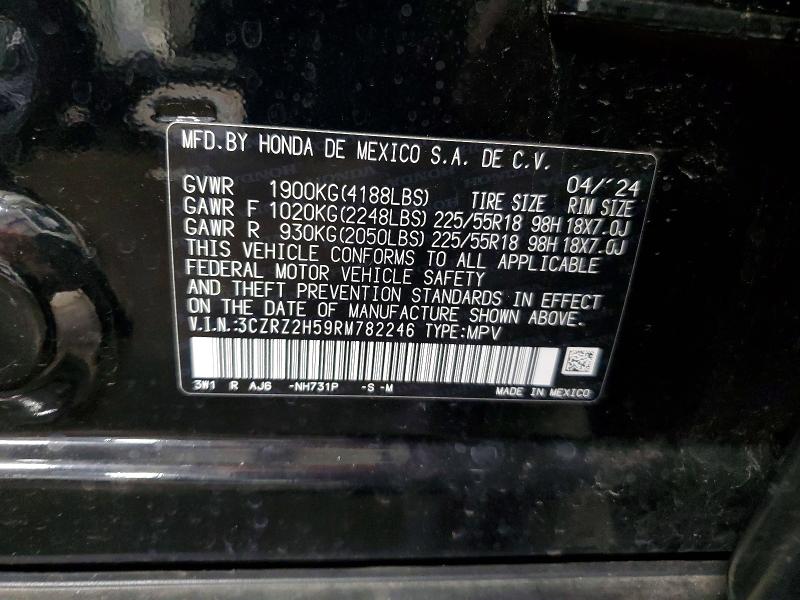 Aukcja sprzedaży 2024 Honda Hr-v, vin: 3CZRZ2H59RM782246, numer aukcji: 59604386