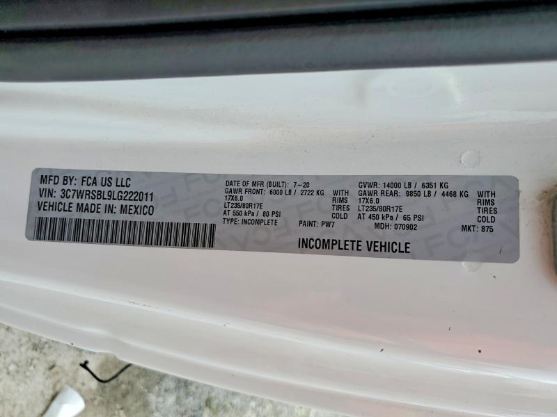 Продаж на аукціоні авто 2020 Ram 3500, vin: 3C7WRSBL9LG222011, номер лоту: 61666506