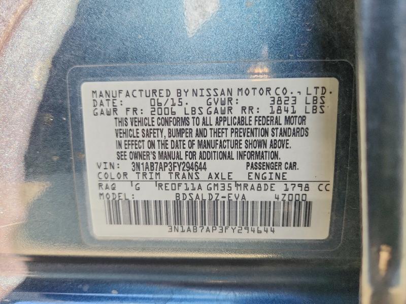 Aukcja sprzedaży 2015 Nissan Sentra, vin: 3N1AB7AP3FY294644, numer aukcji: 61054476