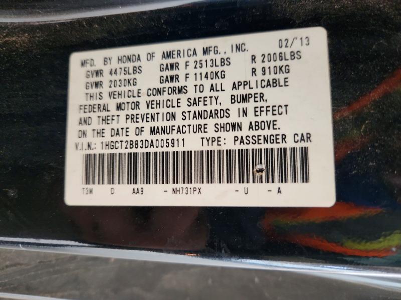 Продажа на аукционе авто 2013 Honda Accord, vin: 1HGCT2B83DA005911, номер лота: 62164926