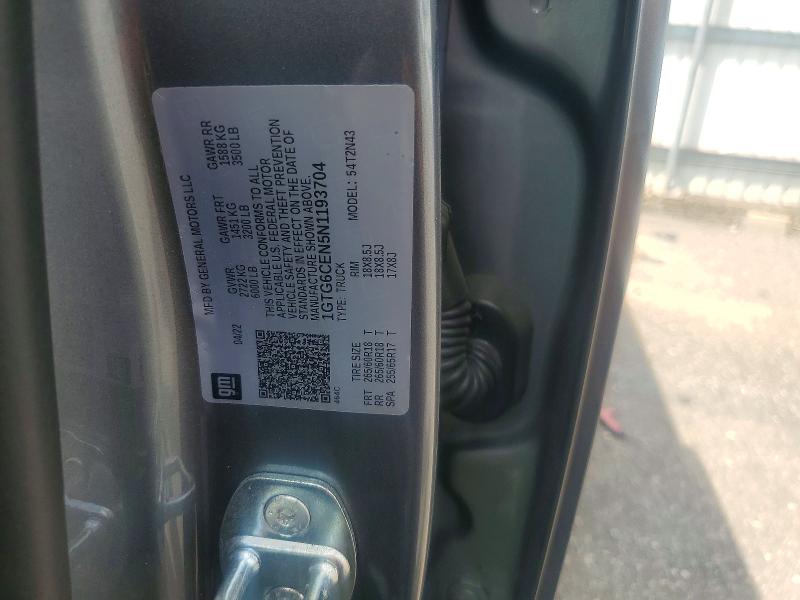 2022 Gmc Canyon მანქანა იყიდება აუქციონზე, vin: 1GTG6CEN5N1193704, აუქციონის ნომერი: 62983236