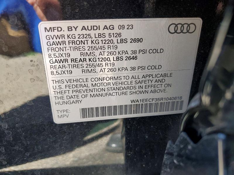 2024 Audi Q3 მანქანა იყიდება აუქციონზე, vin: WA1EECF35R1040618, აუქციონის ნომერი: 61729876