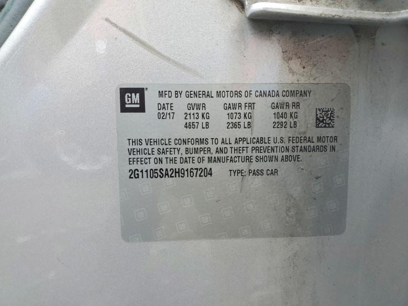 Продаж на аукціоні авто 2017 Chevrolet Impala, vin: 2G1105SA2H9167204, номер лоту: 60040176
