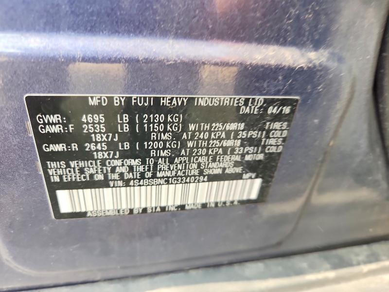 Продаж на аукціоні авто 2016 Subaru Outback, vin: 4S4BSBNC1G3340294, номер лоту: 61301756