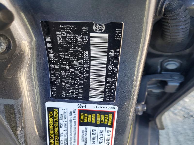 Aukcja sprzedaży 2013 Toyota Camry, vin: 4T1BF1FK1DU250556, numer aukcji: 61385646