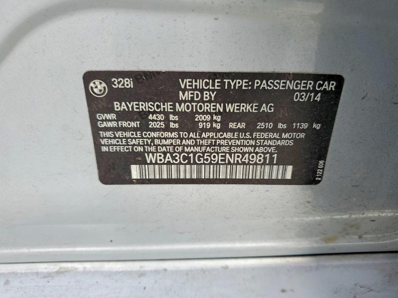 Продаж на аукціоні авто 2014 Bmw 328, vin: WBA3C1G59ENR49811, номер лоту: 62326446