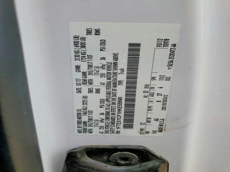 Aukcja sprzedaży 2017 Ford F150, vin: 1FTEX1CF1HKE55690, numer aukcji: 57858656