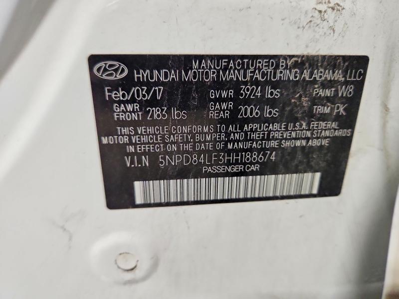 62602276 :رقم المزاد ، 5NPD84LF3HH188674 vin ، 2017 Hyundai Elantra مزاد بيع