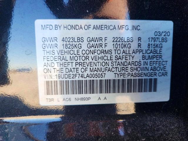 Aukcja sprzedaży 2020 Acura Ilx, vin: 19UDE2F74LA005057, numer aukcji: 60944926