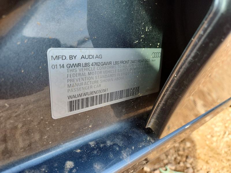 85618335 :رقم المزاد ، WAUAFAFL8EN030381 vin ، 2014 Audi A4 مزاد بيع