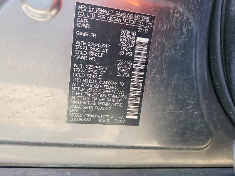 Aukcja sprzedaży 2017 Nissan Rogue, vin: KNMAT2MT3HP605757, numer aukcji: 59706846