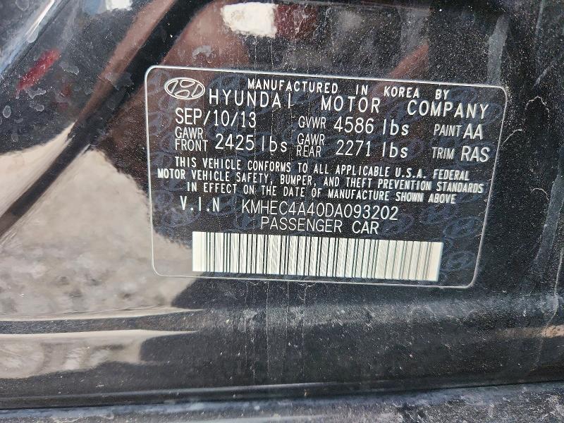 Aukcja sprzedaży 2013 Hyundai Sonata, vin: KMHEC4A40DA093202, numer aukcji: 61158716