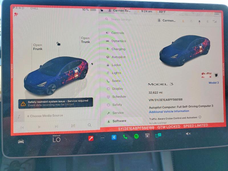 58638316 :رقم المزاد ، 5YJ3E1EA8PF568188 vin ، 2023 Tesla Model 3 مزاد بيع