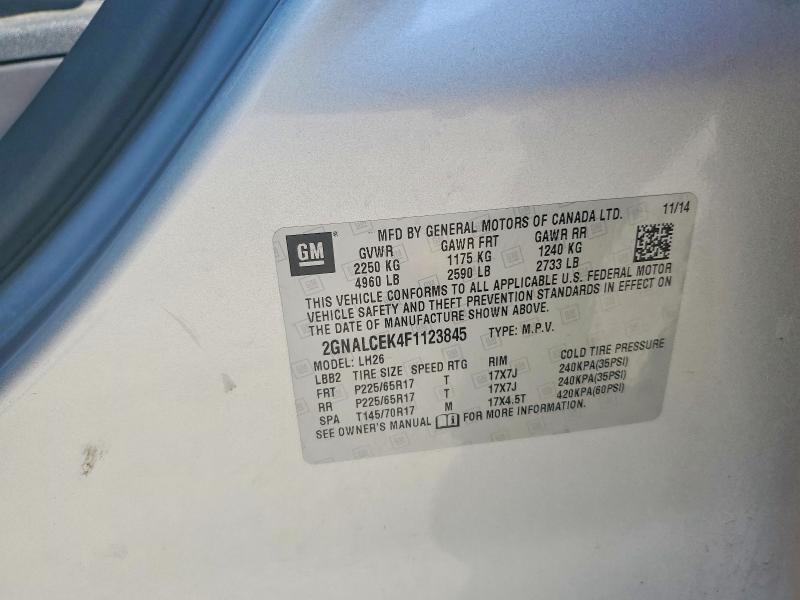 Продажа на аукционе авто 2015 Chevrolet Equinox, vin: 2GNALCEK4F1123845, номер лота: 61735616
