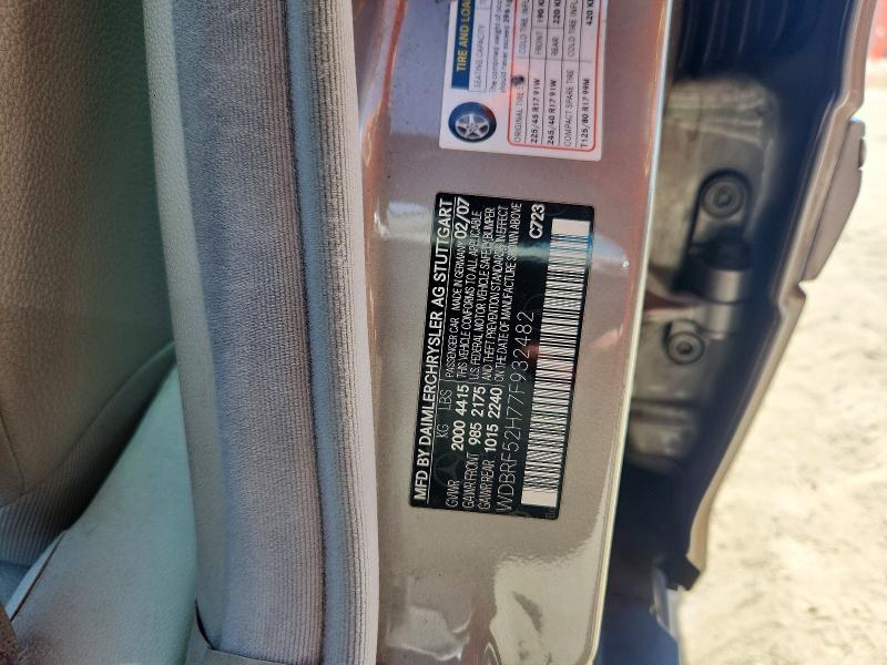 Aukcja sprzedaży 2007 Mercedes-benz C, vin: WDBRF52H77F932482, numer aukcji: 64162676