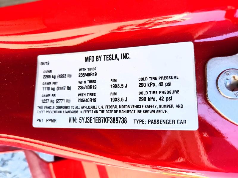 Aukcja sprzedaży 2019 Tesla Model 3, vin: 5YJ3E1EB7KF389738, numer aukcji: 60806716