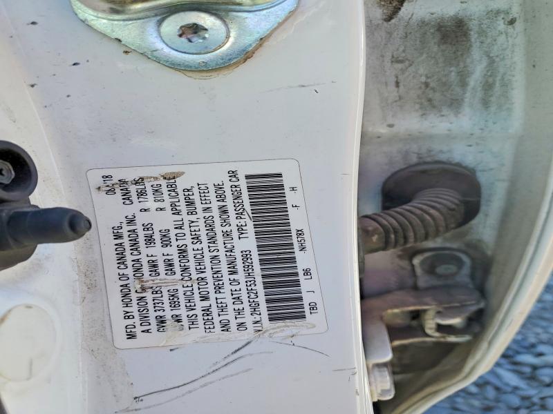 63350716 :رقم المزاد ، 2HGFC2F53JH592993 vin ، 2018 Honda Civic مزاد بيع