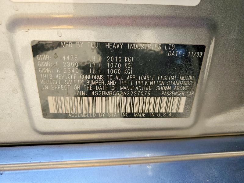 Продажа на аукционе авто 2010 Subaru Legacy, vin: 4S3BMBC63A3227076, номер лота: 60832176
